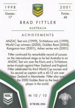 2022 NRL Elite - Masters Series #M10 Brad Fittler Back